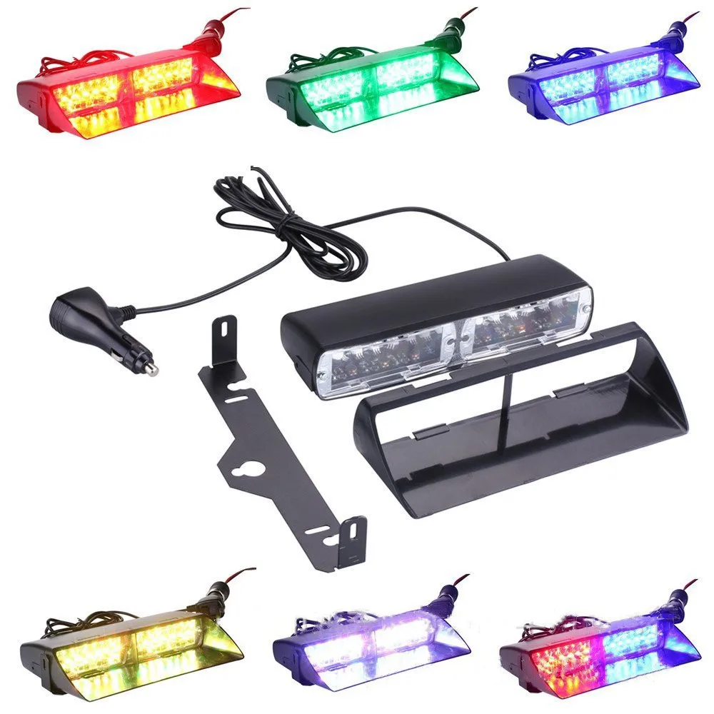 12V Red Blue LED Strobe Light for Car Windshield Emergency