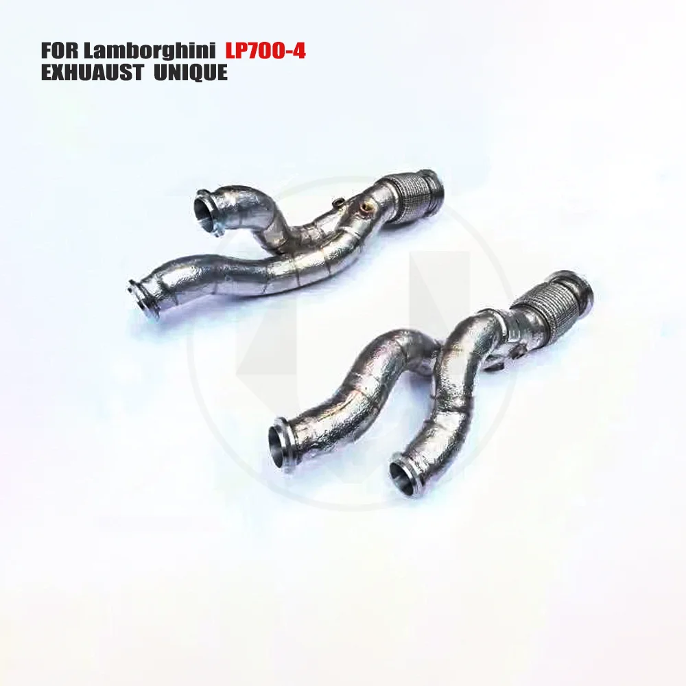 

UNIQUE Exhaust Manifold Downpipe for Lamborghini LP700-4 Car Accessories With Catalytic converter Header Without cat pipe