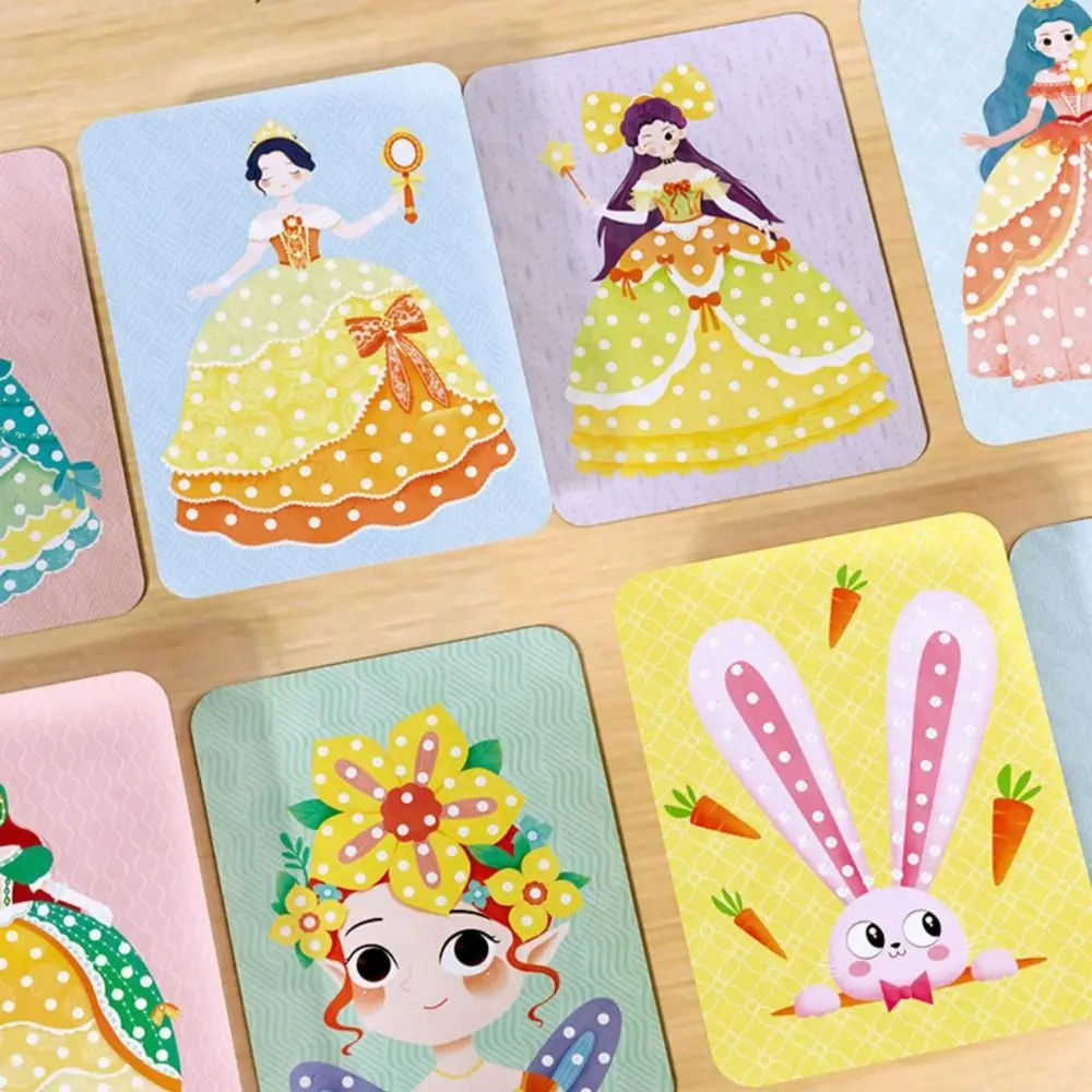 창의적인 공예 DIY 페인팅 스티커 교육용 공주 요정 마법 예술 수제 드레스업 게임 예술 공예