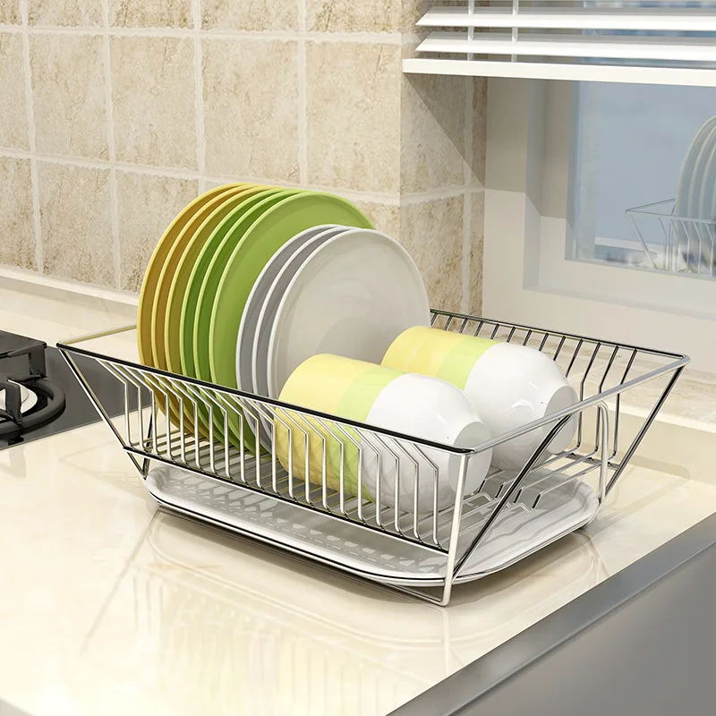 

Kitchen Storage Rack Drain Dish Bowl and Chopsticks Basket Large Capacity and Multi-function Vegetables and Fruits Organizer