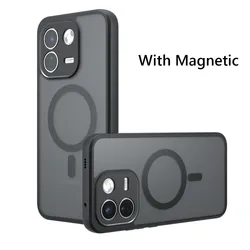 Magnetic Wireless Charging Shockproof Back Case for Redmi Note 17 Pro Max 5G (Black With Magnetic)
