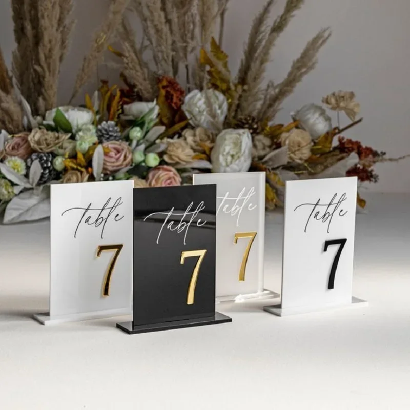 Modern Wedding Digital Wedding Table Numbers Plate Digital Desktop Indicator Acrylic Table Signs
