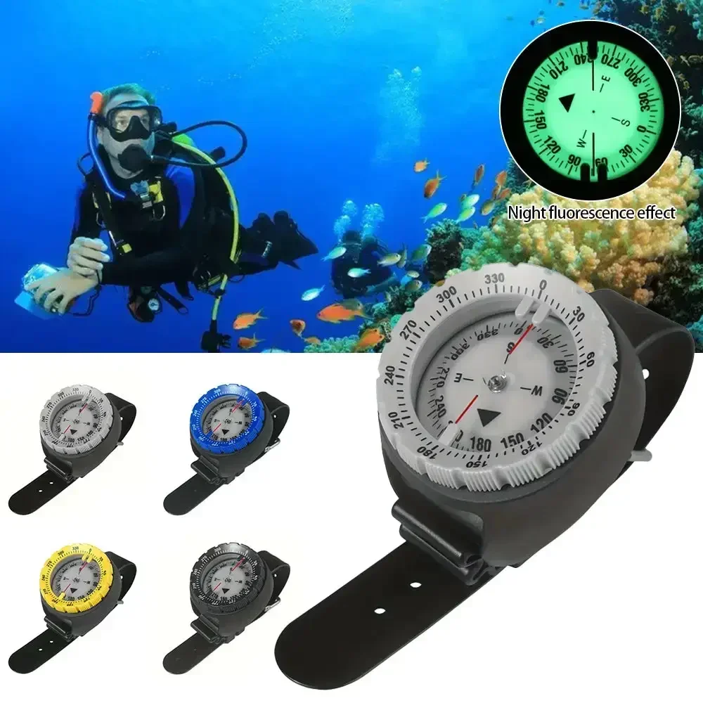 Digital Underwater 50m Diving Compass Professional Waterproof Navigator Digital Scuba Luminous Balanced Watch for Swimming