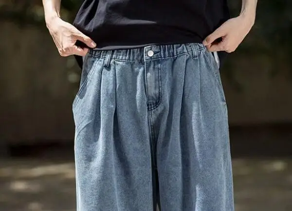 Men Jeans Streetwear Multi-pocket Jeans Cargo Pants Loose Wide Leg Pants Casual Denim Pants Men Clothing