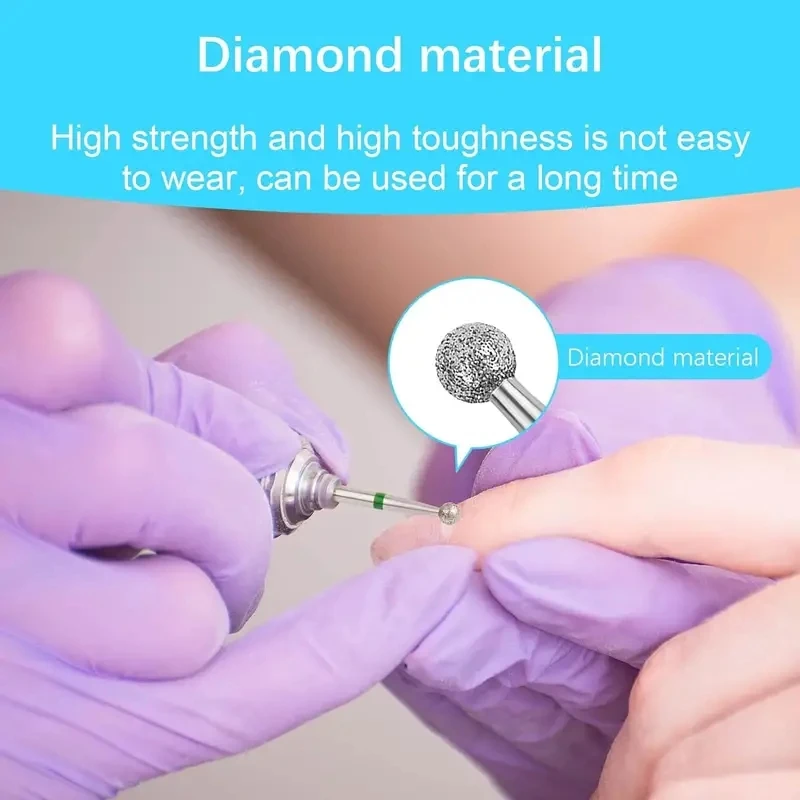 Diamond Nail Drill Bit Set 5PCS Milling Cutters for Manicure Cuticle Remove for Electric Drill Machine