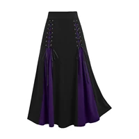 Women Medieval Vintage Ethnic Style Long Skirt Renaissance Gothic Party Costume Costume Pirate Hanging Patchwork Skirt Halloween - Image 2