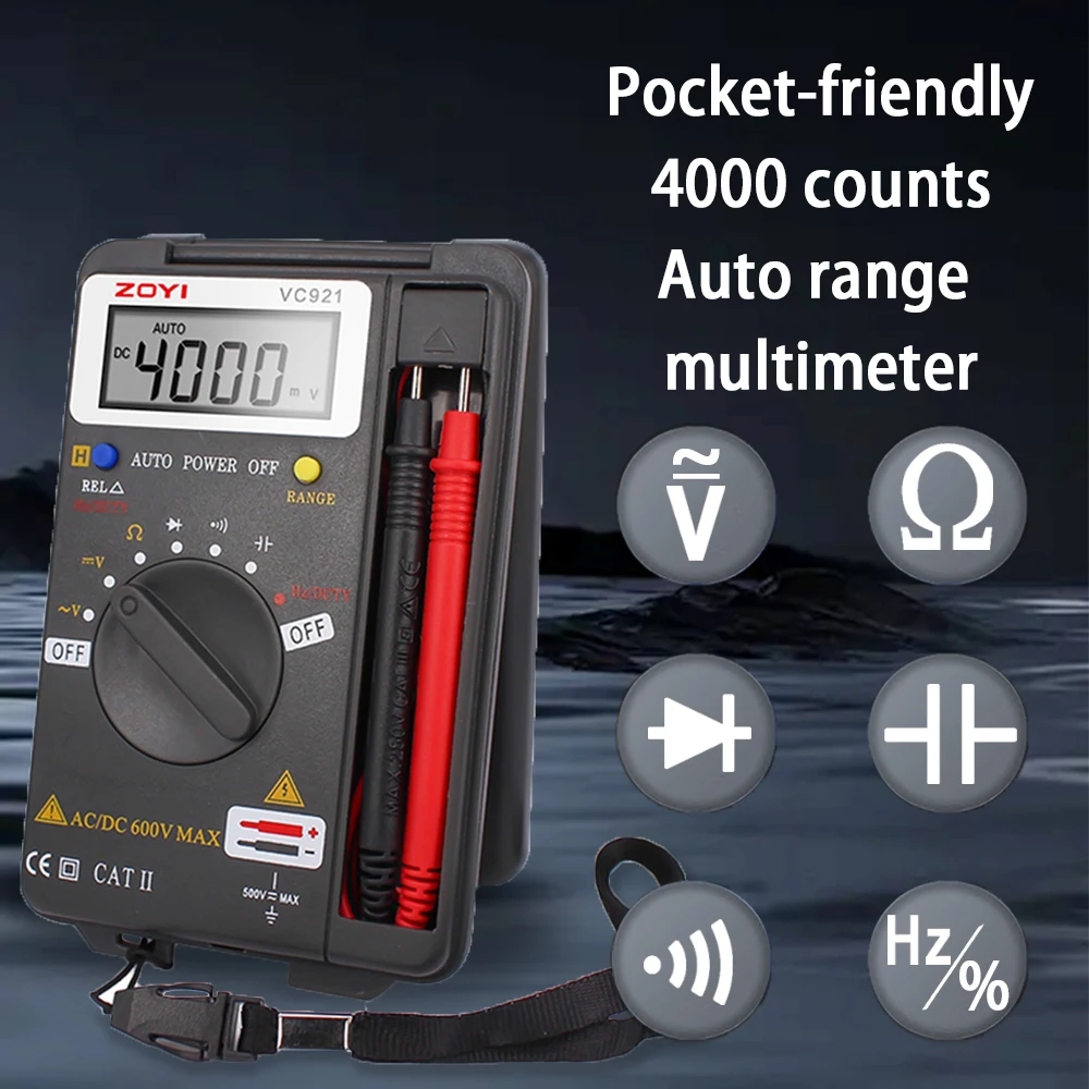 ZOYI Digital Multimeter ZT-921, high precision anti burn pocket sized multi function capacitance tester for electric auto repair - Image 4