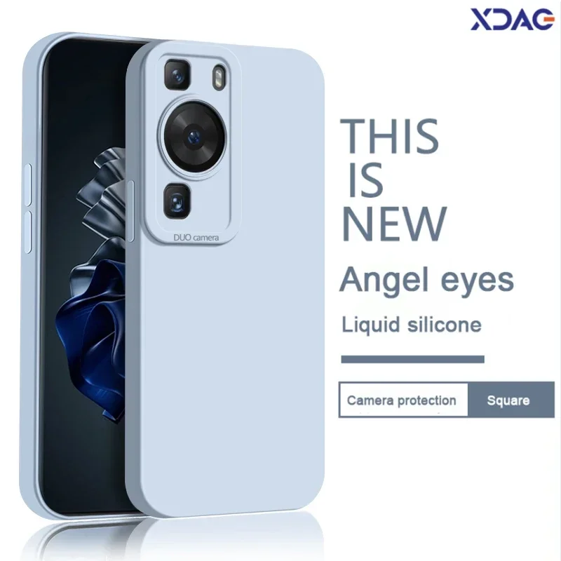 엔젤 아이 보호 커버, 화웨이 P60 프로 P60Pro 용, 소프트 매트 솔리드 액체 실리콘 휴대폰 케이스, 렌즈 보호 하우징 액세서리 