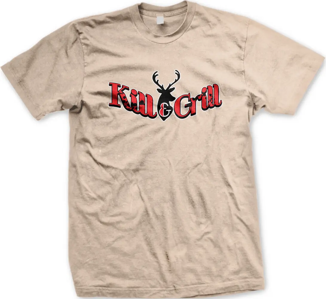 Мужская футболка с изображением оленя, охоты, барбекю, мяса