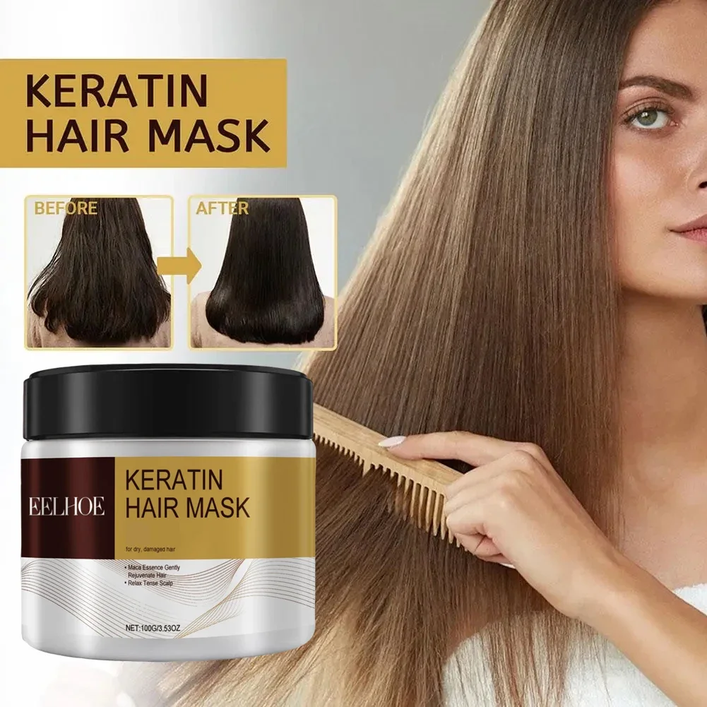 Hair Mask Collagen hair mask Repair Damage Frizzy Straighten Soft Smooth Moisturize Hair Treatment Hair Restore Cream Care