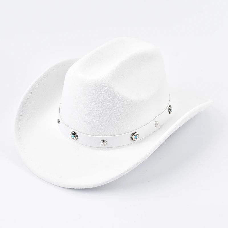 New Pink Cowboy Hat for Women's Fashions Lady Felt Cowgirl Hats Party Dress Cap Sombrero Hombre