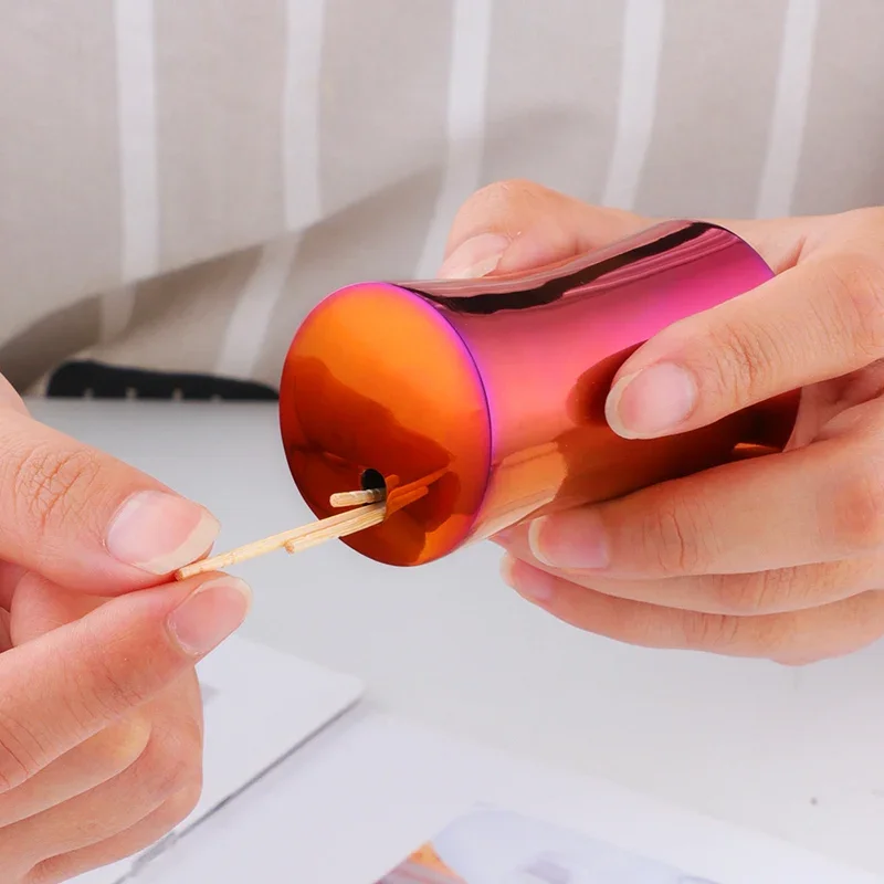 1pcs Stainless Steel Toothpick Box Mini Toothpick Holder Metal Household Table Dispenser Kitchen Accessories