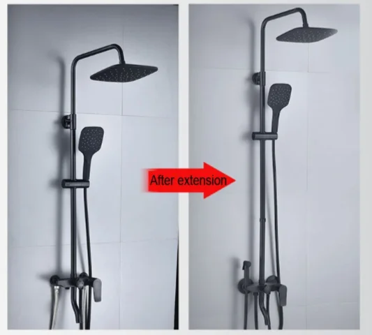 Shower Pipe Extension Bathroom Shower Tube Extend Pipe Hand Shower Bracket Holder Square and Round