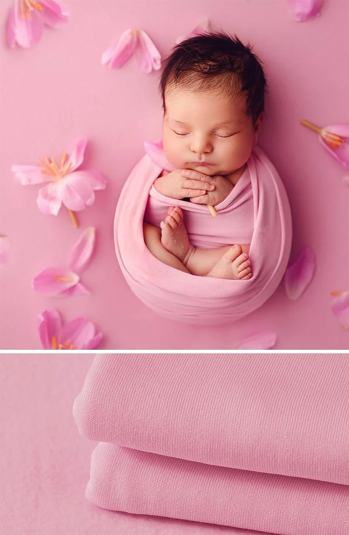 Luxurious Newborn Photography Wrap Blanket & Backdrop Set