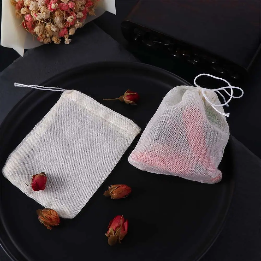 Natural Reusable Portable Food Packing Bags Unbleached Cotton Pouch Muslin Bag Sachet Bag Drawstring Bags 5