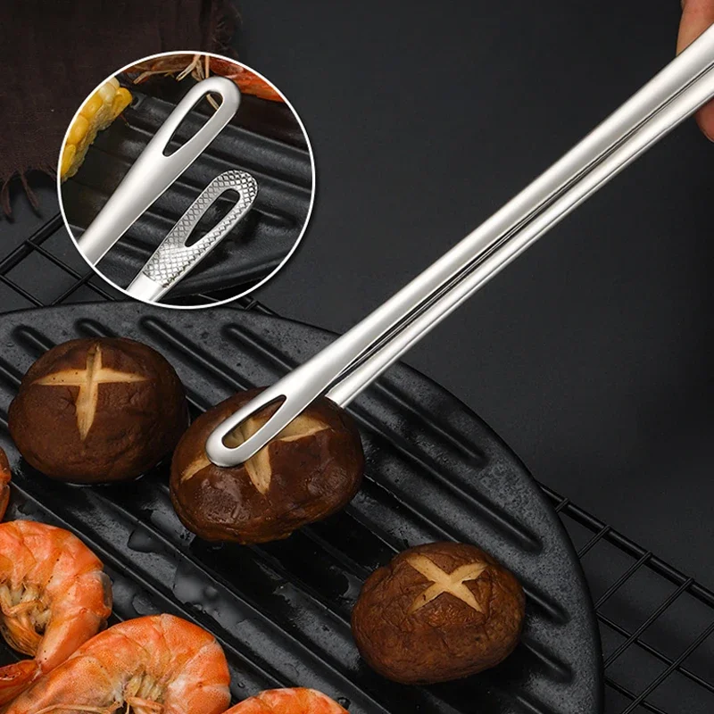 Food Tongs Stainless Steel Barbecue Tongs Meat Salad Food Serving Tweezers Long BBQ Grill Cooking Kitchen Utensils food tongs