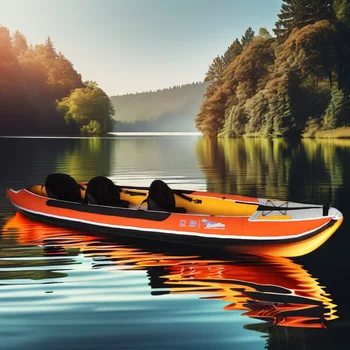 Kayak Gonfiabile in Fibra di Vetro per 3 Persone, per Fiume, Lago, Mare e Pesca, Barca a Remi Multiuso e Canoa
