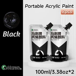 Vibrant 43 - Color Acrylic Paint Set for Creative Projects, 100ml Each (BLACK)