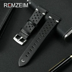 Luxurious Cowhide Leather Quick Release Watch Strap - High - End Genuine Leather Wristband - 22mm (Black)