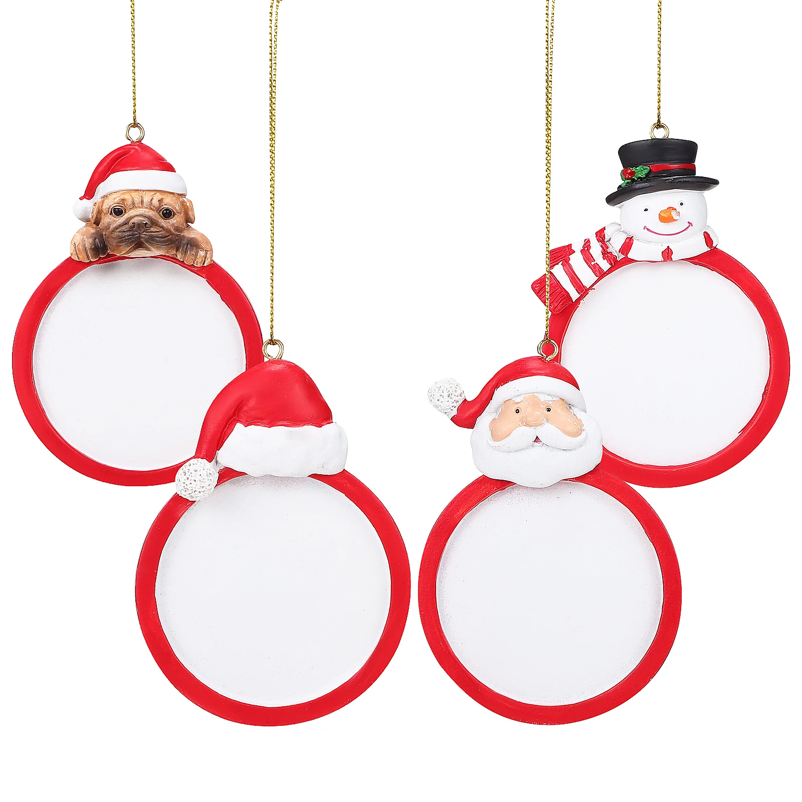 

Photo Frame Ornaments Christmas Round Picture Frames Christmas Tree Decors