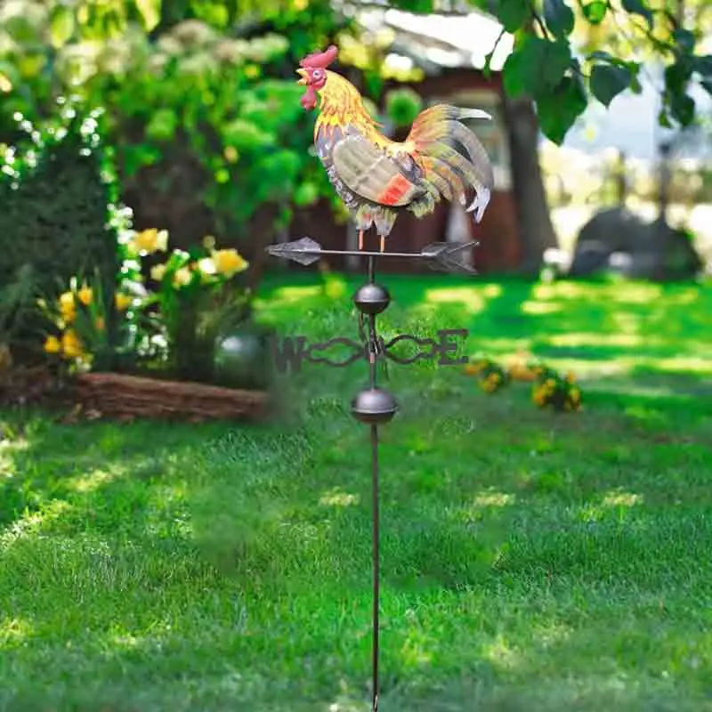 

47inch Nordic Rooster Weather Vane Spinner Wind Direction Farm Scene Stake for Garden Yard Decoration Outdoor Weathervane New