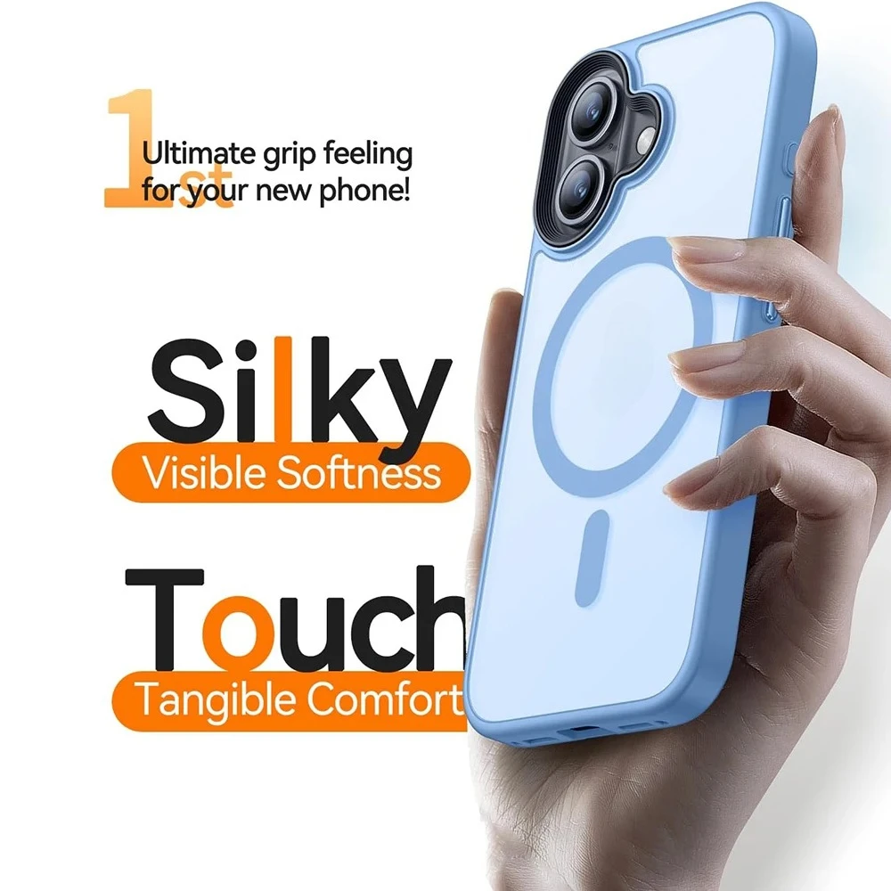 Magsafe Magnetic Luxury Armor Shockproof Matte Transparent Hybrid Case