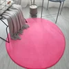 Nordic Style Round Carpet Living Room Coffee Table Children's Room Cute Solid Color Rug Computer Chair Hanging Basket Soft Mat 2
