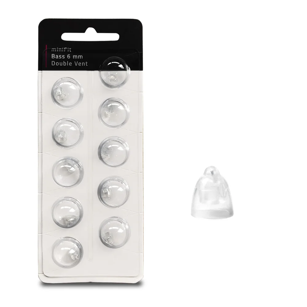 Oticon Hearing Aid Eartips MiniFit Bass Double Vent  Replacement  6mm 8mm 10mm 12mm for Oticon RITEC RIC Hearing Aids