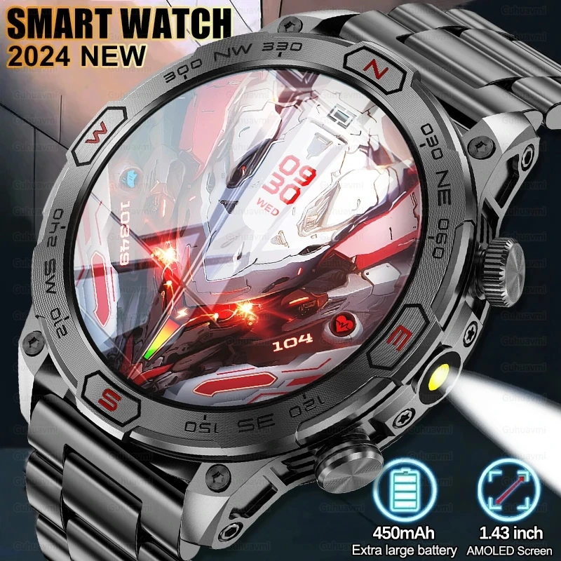 

2024 New GPS Track Smart Watch Men 466*466 Ultra HD AMOLED Screen 450 Mah Battery Bluetooth Call SmartWatch For Huawei Xiaomi