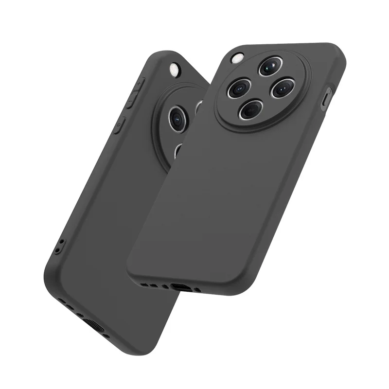 Sleek Black Matte Silicone Phone Case - Soft TPU Slim Design