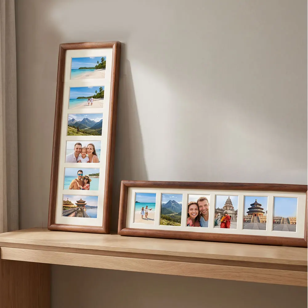 Cornice per foto rettangolare da tavolo, cornice per esposizione di foto multiple, cornice per 6 immagini, per decorazioni da parete, decorazioni creative per casa e ufficio - Image 3