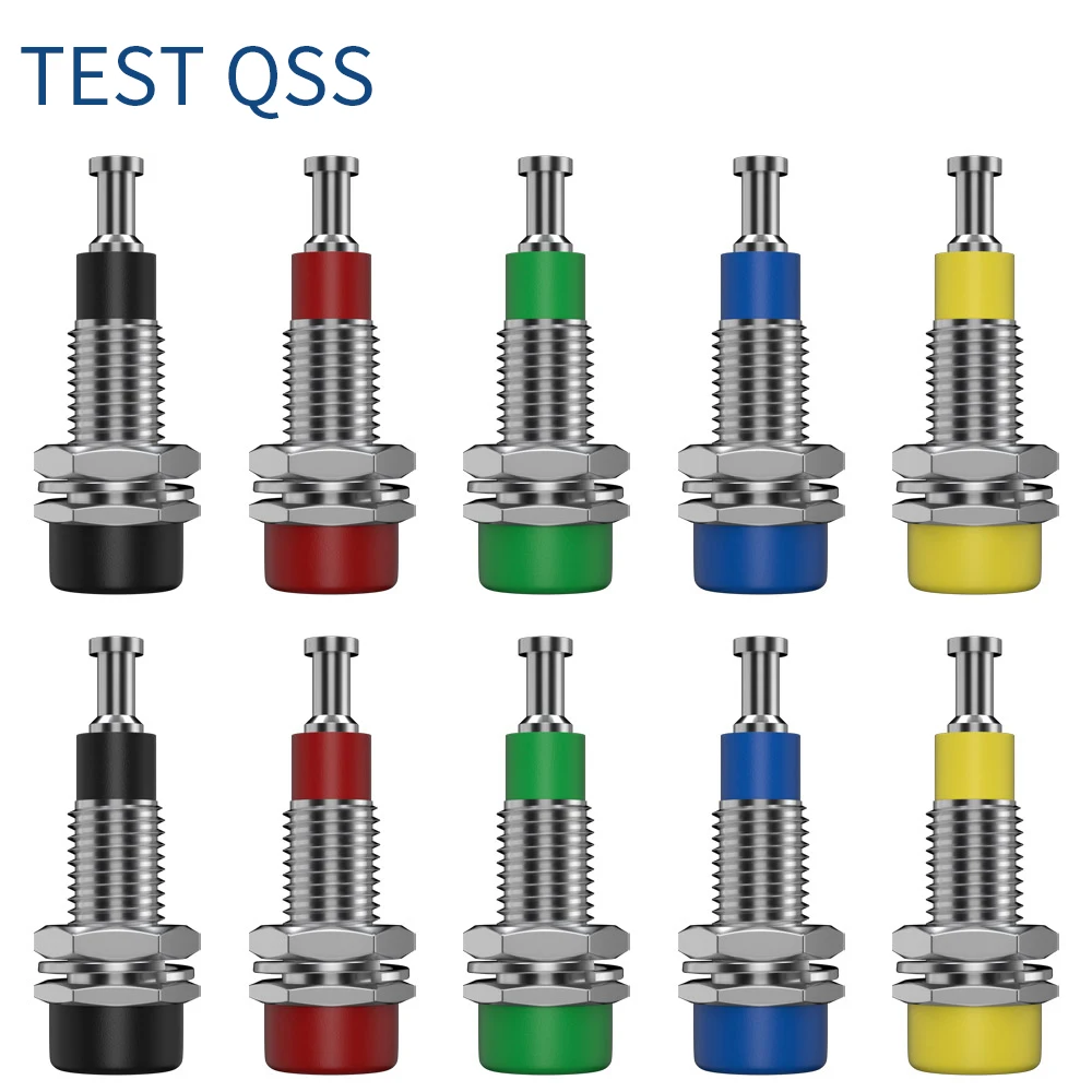 QSS 10PCS 2MM Banana Socket Binding Post Nut Banana Plug Jack Electrical Connector Terminal Test Hole DIY Parts Q.40006