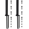 Kit Kit, Fence Post Anchor Repair Kit 2pcs Along With Reinforced Steel Piles Approx.15.6*15.7*2.4*2.2 Inches Black Bracket 2