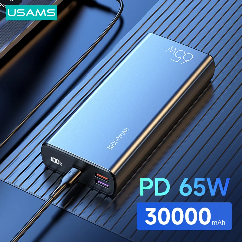 USAMS – batterie externe 30000mAh, 65W, charge rapide, Powerbank, PD, QC,  AFC, FCP, PPS, pour ordinateur portable, tablette, Smartphone, Switch -  AliExpress