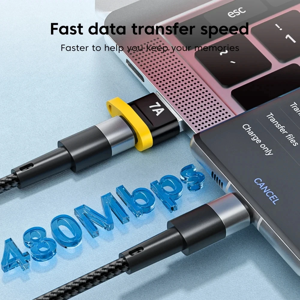 NNBILI 7A USB-C OTG 어댑터 120W USB(남성) - Type-C(여성) 충전 컨버터 맥북 삼성 어댑터 데이터 전송용