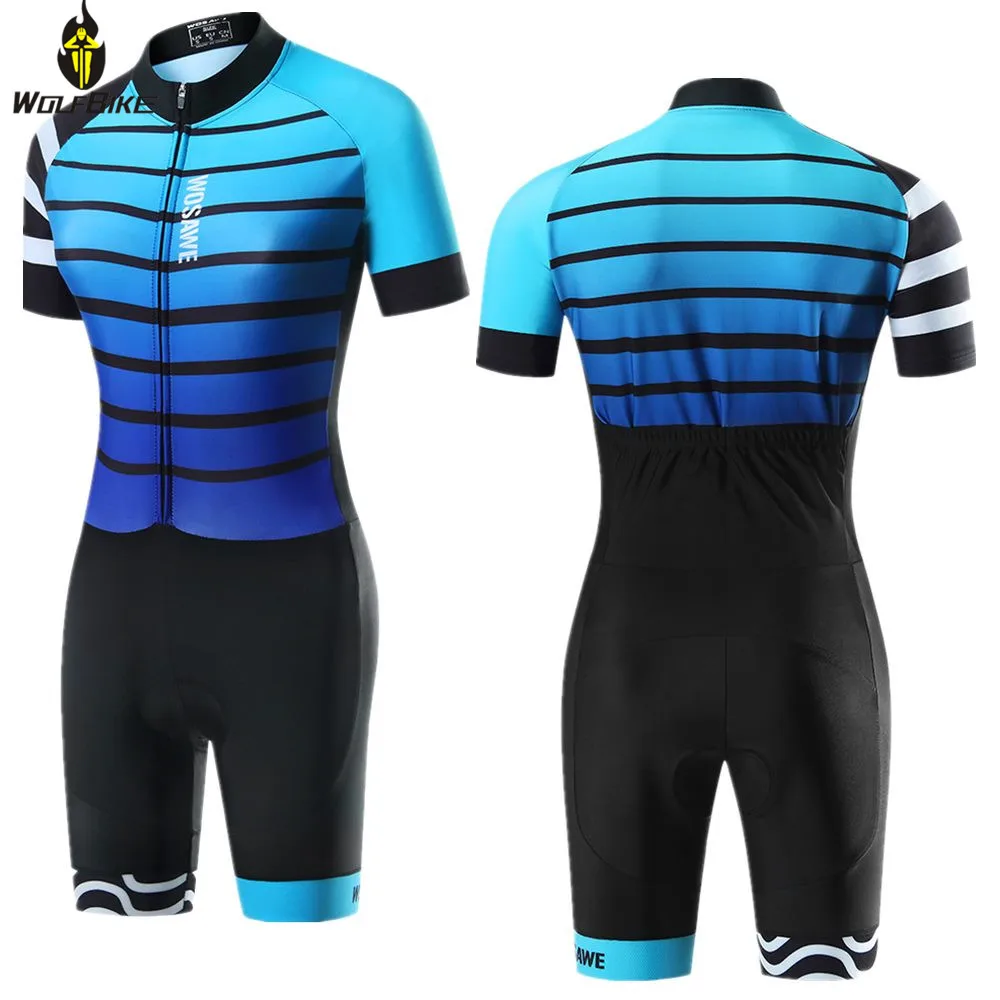 WOSAWE Summer Women's Triathlon Cycling Shorts Jumpsuit Padded Bicycle Underwear MTB Bike Mountain Racing Downhill Underpants |