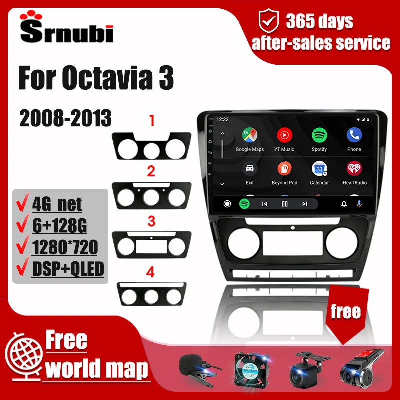Для SKODA Octavia A5 2008-2013 10 &quotAndroid 2 Din динамики DVD Аксессуары Автомобильное стерео аудио