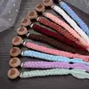 Wooden Round Baby Nipple Clip Handmade Weave Cotton Anti-Drop Baby Pacifier Chain For Nursing Chewing Toys Boy Girl Shower Gifts 3