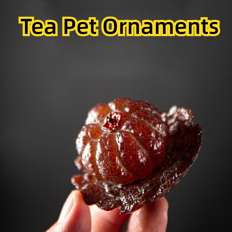 Chinese Resin Color Changing Tea Pet Lucky Orange Model Tea Figurine Ornaments Home Set Decoration Accessories Crafts