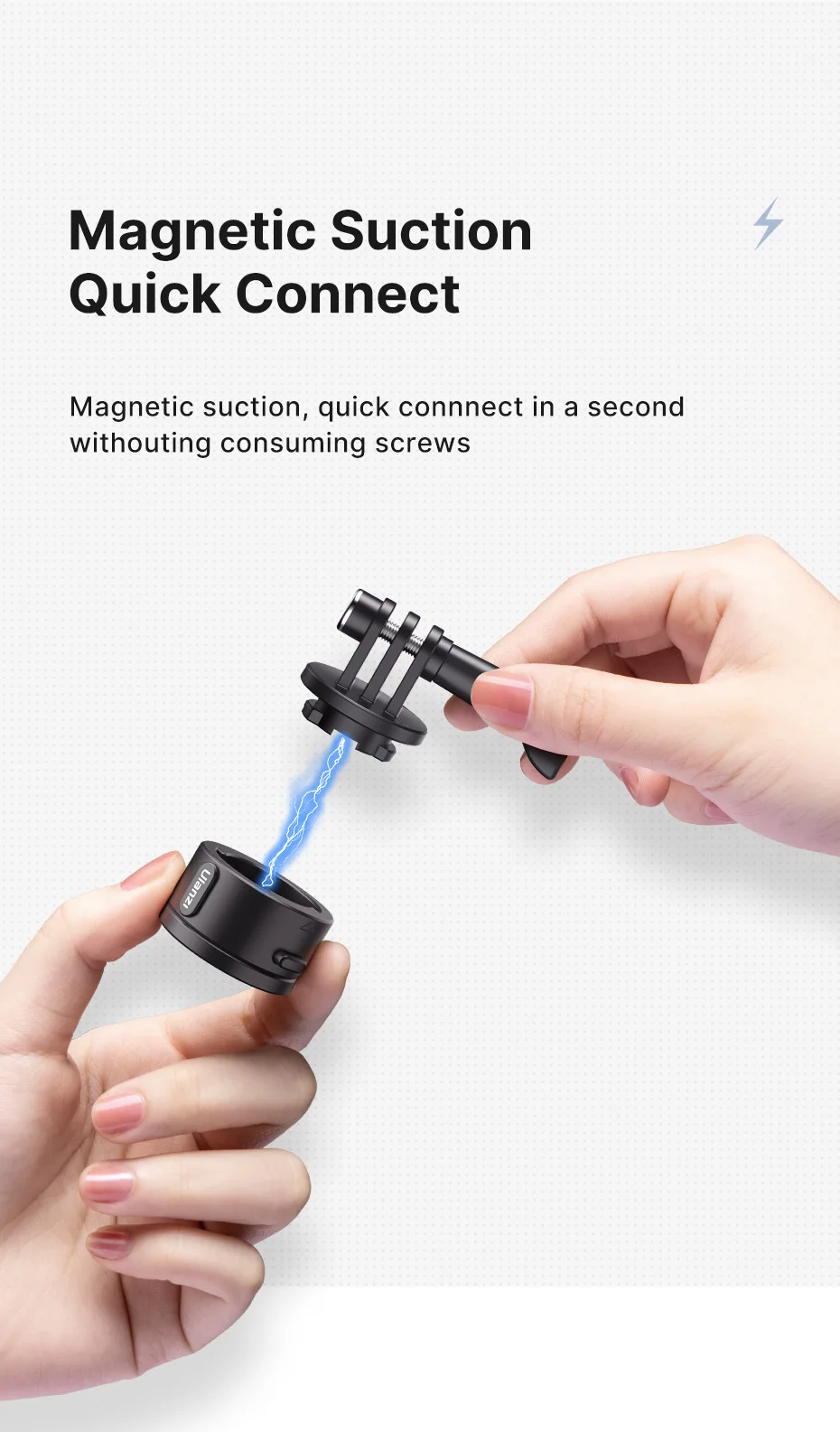 Description Picture 3 of itemUlanzi Go Quick II Release System for GoPro Hero 13 12 11 10 9 8 7 6 Insta360 DJI Osmo Action Mount Base Tripod Gopro Accessory