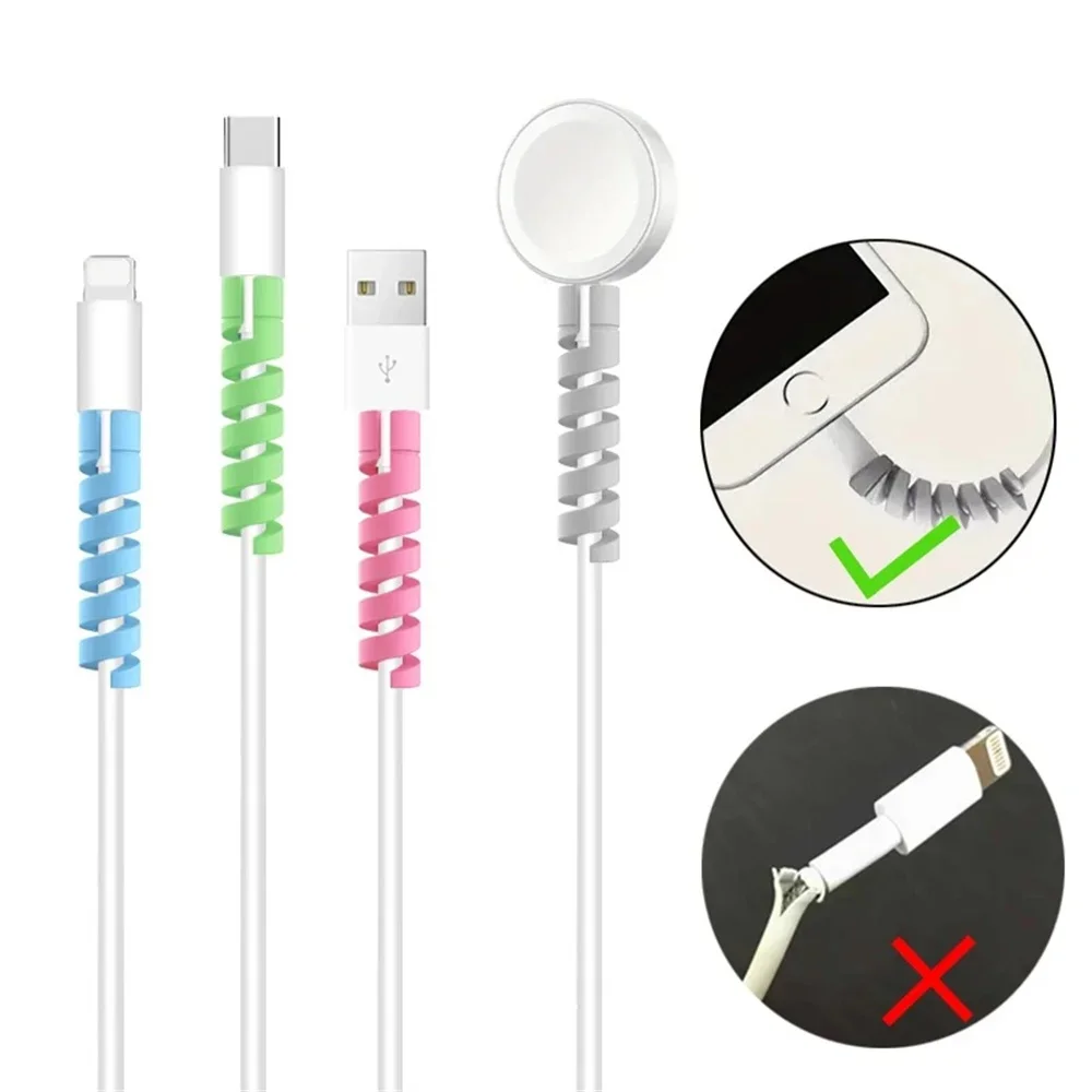 10PCS 소프트 케이블 보호기 실리콘 보빈 와인더 날짜 케이블 보호 안드로이드 폰 마우스 이어폰 날짜 코드 와인더 클립