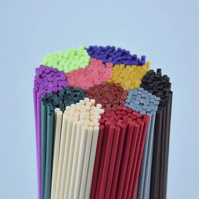 500PCS 3MMX20CM Aromatherapy Essential Oil Reed Diffuser Brown and Yellow Fiber Sticks, Diffusion Fragrance Replacement Sticks