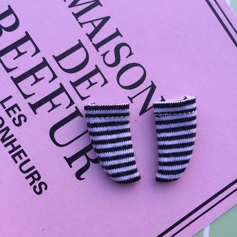 2 Pairs/ Lot Ob11 Baby Girl Socks 1/12 Bjd Doll Accessories Candy Color Stripe Socks Fit Obitsu YMY GSC Molly Cute Baby Clothing 4