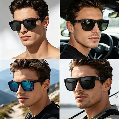 Polarized Sunglasses for Men Women Luxury Square Frame UV400 Driving Fishing Cycling Walking Beach Outdoor Sports Sun Glasses - Image 5
