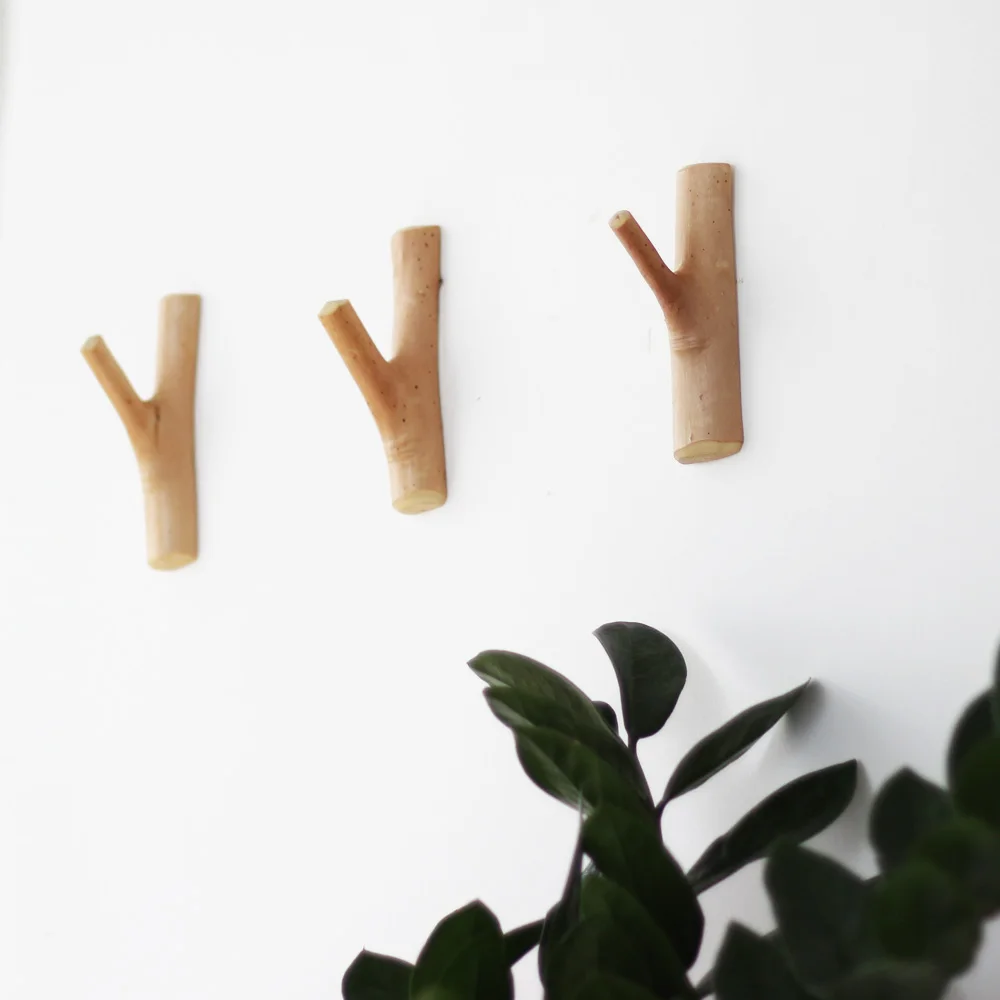 Wood wall hook  hooks for hanging clothes  Coat Hanger Home Decorative Hangers Key Holder Wall Rack  Shelf  WF109 2