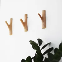 Wood wall hook  hooks for hanging clothes  Coat Hanger Home Decorative Hangers Key Holder Wall Rack  Shelf  WF109 2