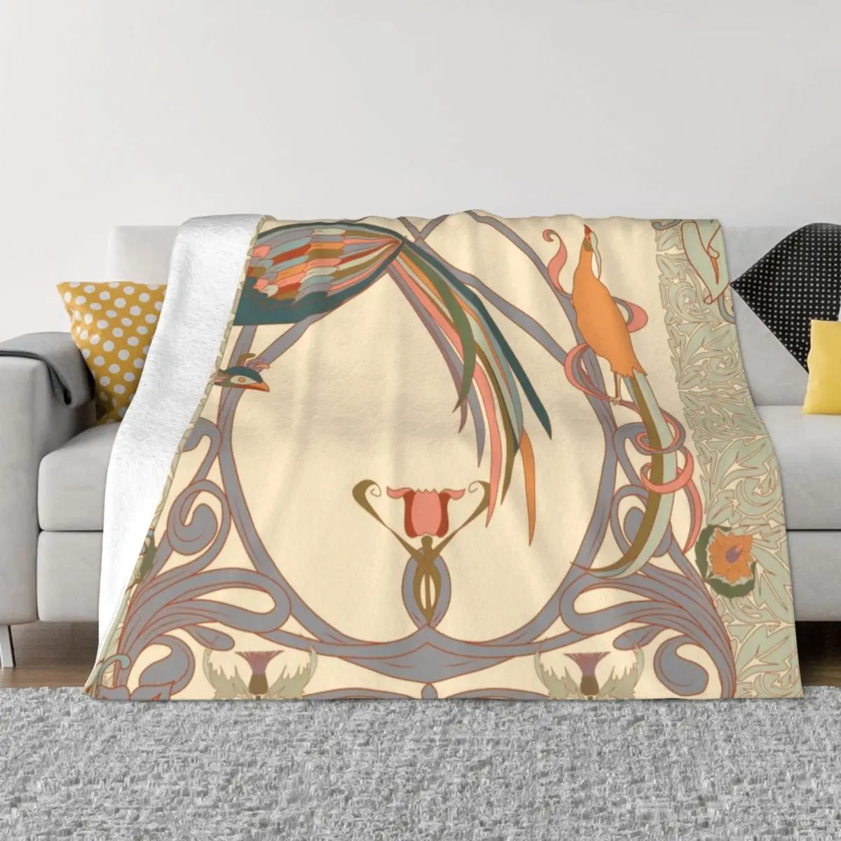 

art nouveau Throw Blanket fluffy blanket Decorative Sofa Blankets Bed linens Soft Plaid