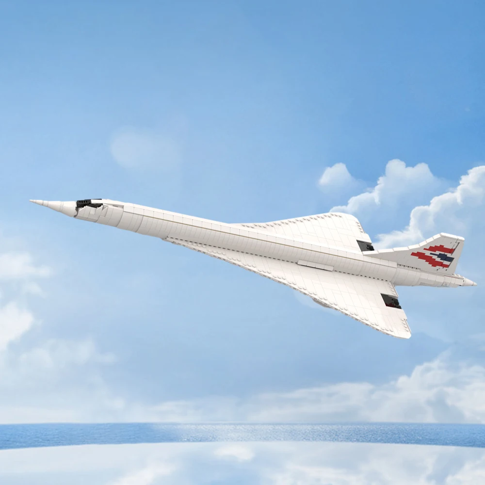Moc Concorde Supersonic Airliner Building Blocks Concord Aircraft Model Building Blocks Francia Airplane Toys Kids Regalo Di Natale