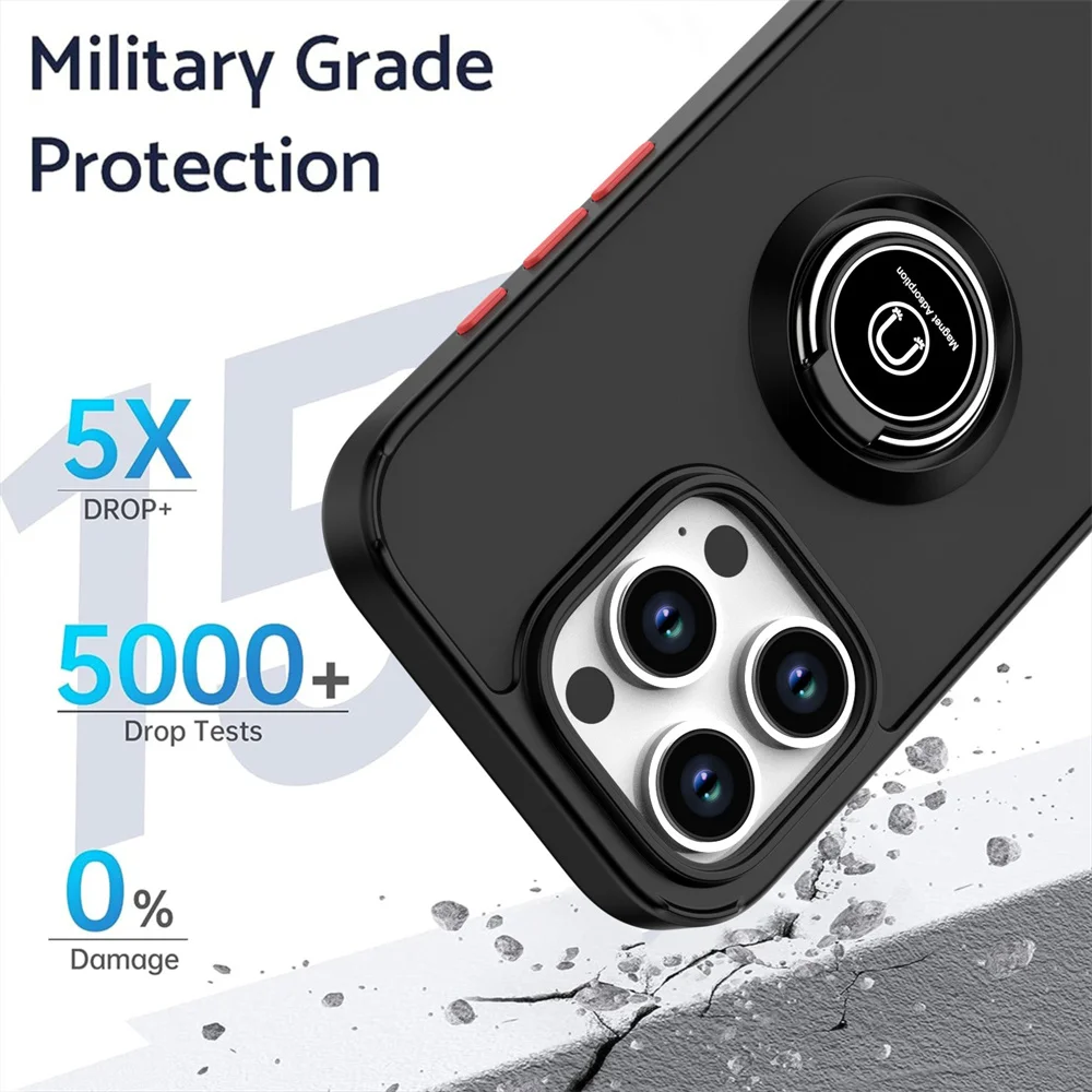 Matte Magnetic Stand Phone Case with Frosted Solid Color Finish