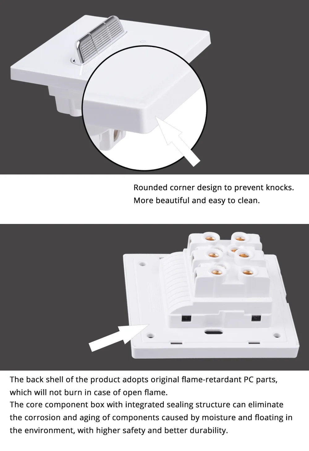 UK socket switch combination panel installed